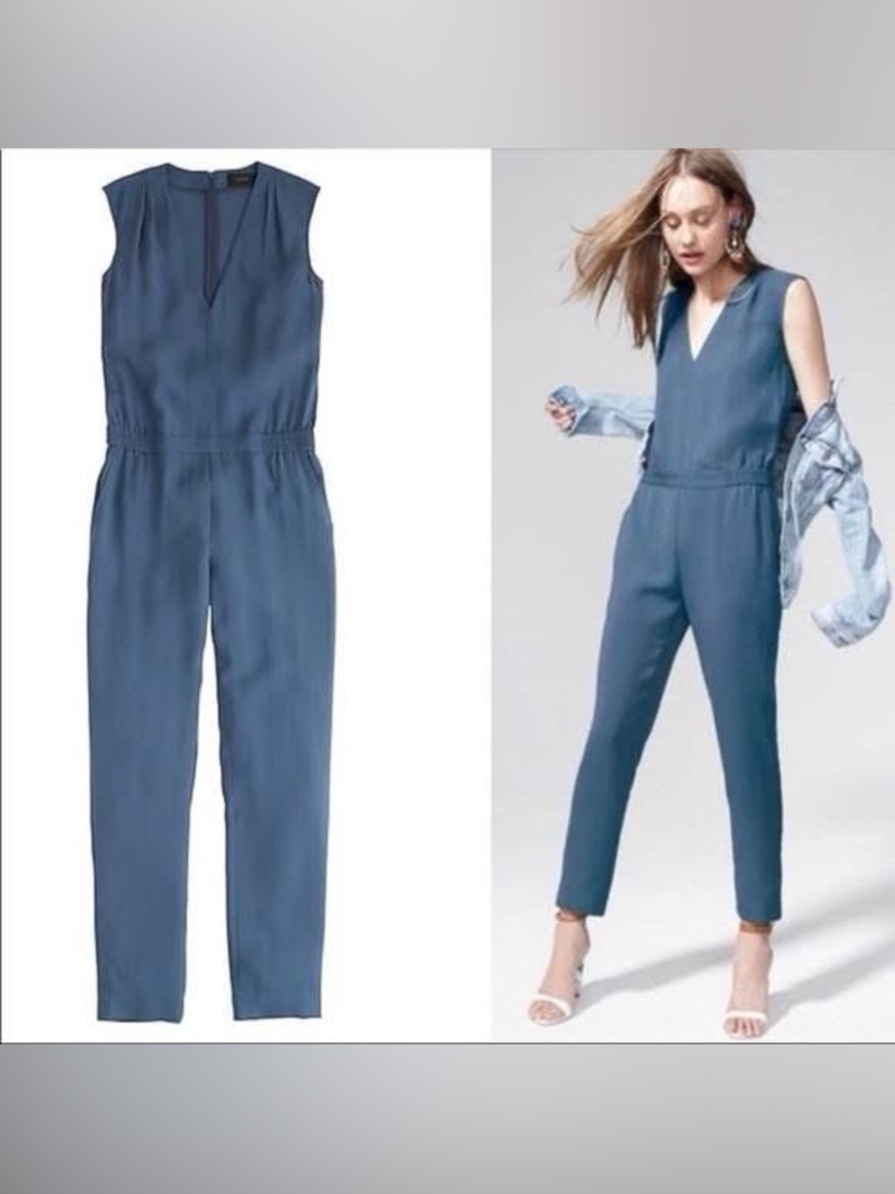 J.CREW - Oxford Blue Jumpsuit. Ankle Crop. Size 2